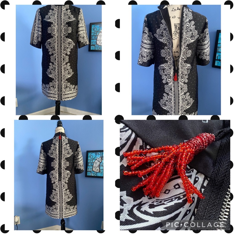 BOGO Rachel Roy Black & white Paisley dress XS EUC - Picture 2 of 11
